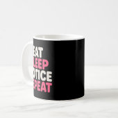 Eat Sleep Notice Repeat 面白い ユーモア 引用 プレミアム コーヒーマグカップ (正面左)
