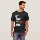 Eat Sleep Oof Repeat おもしろミーム ゲーマー プレゼント アイデア b Tシャツ (正面フル)