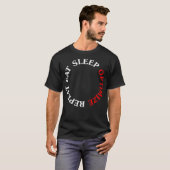 Eat Sleep Optimize Repeat 面白いインターネットマーケター Tシャツ (正面フル)