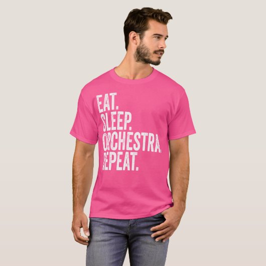 Eat Sleep Orchestra Repeat Funny Orchestra Tシャツ (正面フル)