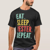 Eat Sleep Pester Repeat s Retro s Pestering Kids Tシャツ (正面)