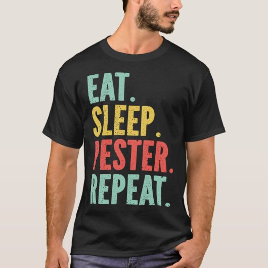 Eat Sleep Pester Repeat s Retro s Pestering Kids Tシャツ (正面)
