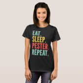 Eat Sleep Pester Repeat s Retro s Pestering Kids Tシャツ (正面フル)