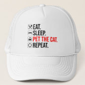 Eat. Sleep. Pet The Cat. Repeat キャップ (正面)