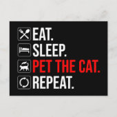 Eat. Sleep. Pet The Cat. Repeat ポストカード (正面)