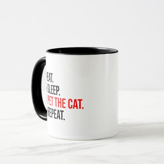 Eat. Sleep. Pet The Cat. Repeat マグカップ (正面左)