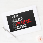 Eat. Sleep. Pet The Cat. Repeat 長方形シール (封筒)