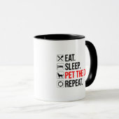 Eat. Sleep. Pet The Dog. Repeat マグカップ (正面右)
