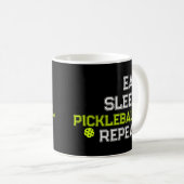 Eat Sleep Pickleball Repeat Funny コーヒーマグカップ (正面右)