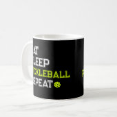 Eat Sleep Pickleball Repeat Funny コーヒーマグカップ (正面左)