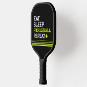 Eat Sleep Pickleball Repeat Funny  ピックルボールラケット (左)