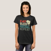 Eat Sleep Pickleball Repeat  Retro vintage Tシャツ (正面フル)