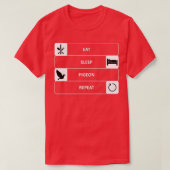Eat Sleep Pigeon Repeat 1 Tシャツ (デザイン正面)