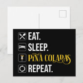 Eat. Sleep. Pina Coladas. Repeat.  ポストカード (正面/裏面)