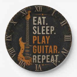 Eat Sleep Play Guitar Repeat Music Lover Gift ペーパープレート