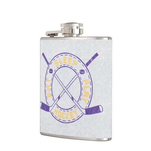 Eat Sleep Play Hockey フラスク (左)
