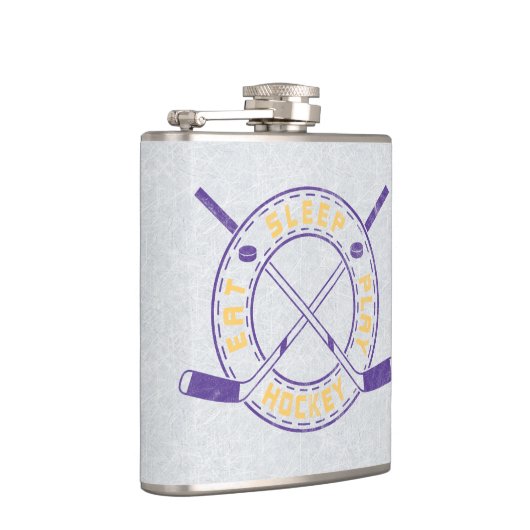 Eat Sleep Play Hockey フラスク (右)