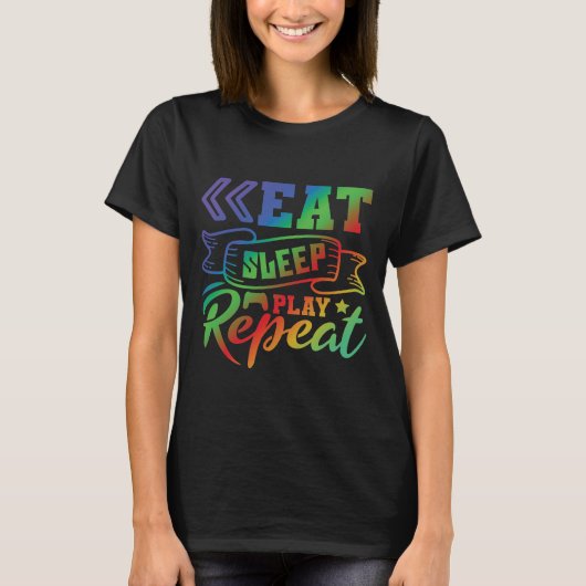 Eat Sleep Play Repeat Tシャツ (正面)