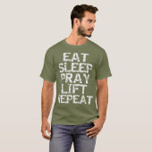 Eat Sleep Pray Lift Repeat  for Men Christian Tシャツ (正面フル)