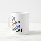 Eat Sleep Pride Repeat コーヒーマグカップ (正面左)