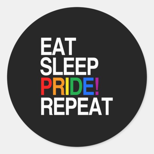 Eat Sleep Pride Repeat ラウンドシール (正面)