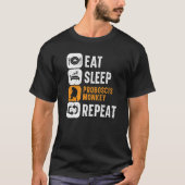 Eat Sleep Proboscis Monkey Repeat Animal Zookeeper Tシャツ (正面)