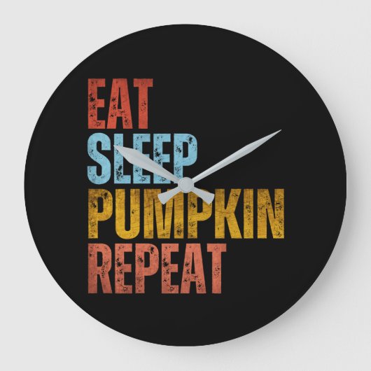 EAT SLEEP PUMPKIN REPEAT ラージ壁時計 (正面)