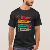 Eat Sleep RC Cars Repeat RC Car Tシャツ (正面)