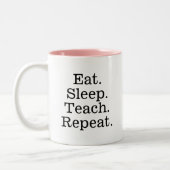 Eat sleep read repeat coffee mug for teacher ツートーンマグカップ (左)