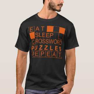 Eat Sleep Repeat Crossword Puzzles Funny Word Puzz Tシャツ