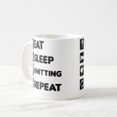 Eat Sleep Repeat Design Knitting Grandma コーヒーマグカップ (正面左)