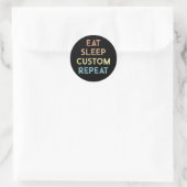 Eat Sleep Repeat Personalized Gift  ラウンドシール (バッグ)