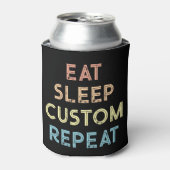 Eat Sleep Repeat Personalized Gift 缶クーラー (缶正面)