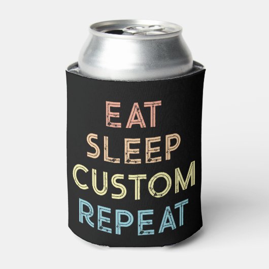 Eat Sleep Repeat Personalized Gift 缶クーラー (缶正面)