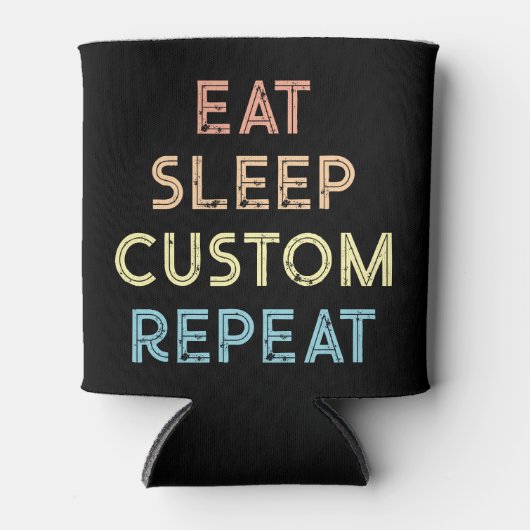 Eat Sleep Repeat Personalized Gift 缶クーラー (正面)