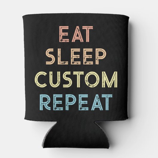 Eat Sleep Repeat Personalized Gift 缶クーラー (裏面)