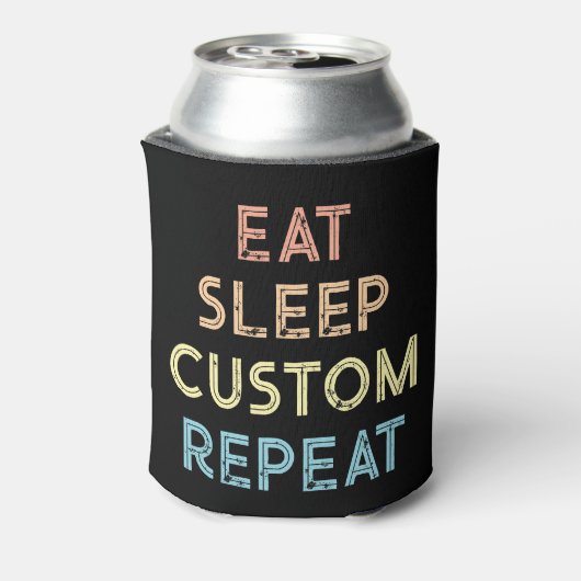 Eat Sleep Repeat Personalized Gift  缶クーラー (缶裏面)