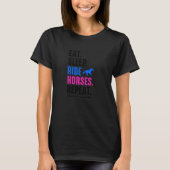 Eat Sleep Ride Horses Repeat Equestrian Farmer Hor Tシャツ (正面)