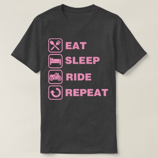 Eat Sleep Ride Repeat Motorcycle Biker Tシャツ (デザイン正面)