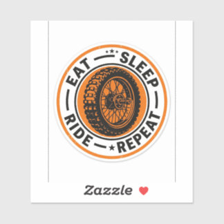 Eat Sleep Ride Repeat Sticker — Biker Wheel Decal シール