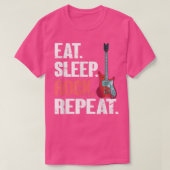 Eat Sleep Rock RepeatElectronic Rock Guitar 674 Tシャツ (デザイン正面)
