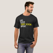 Eat Sleep Rugby Sevens Repeat  Rugby Player Tシャツ (正面フル)