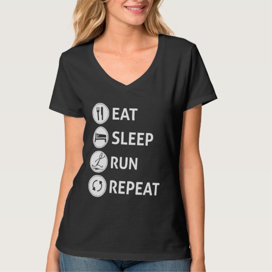 Eat Sleep Run Repeat  Quote Tシャツ (正面)
