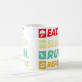 Eat Sleep Run Repeat Running Runner For Boys コーヒーマグカップ (中央)