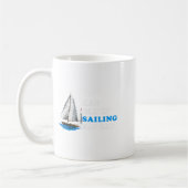 Eat Sleep Sailing Repeat Nautical Boating Humor Qu コーヒーマグカップ (左)