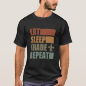 Eat Sleep Scout Repeat For Camping Enthusiast Desi Tシャツ (正面)
