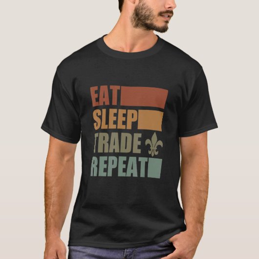 Eat Sleep Scout Repeat For Camping Enthusiast Desi Tシャツ (正面)