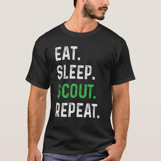 Eat Sleep Scout Repeat  Scouting Tシャツ (正面)