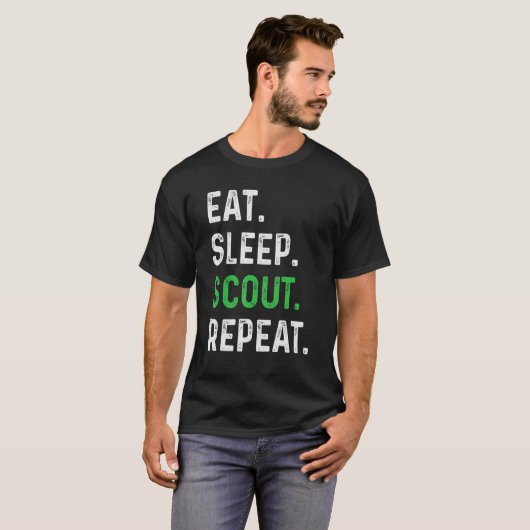 Eat Sleep Scout Repeat  Scouting Tシャツ (正面フル)