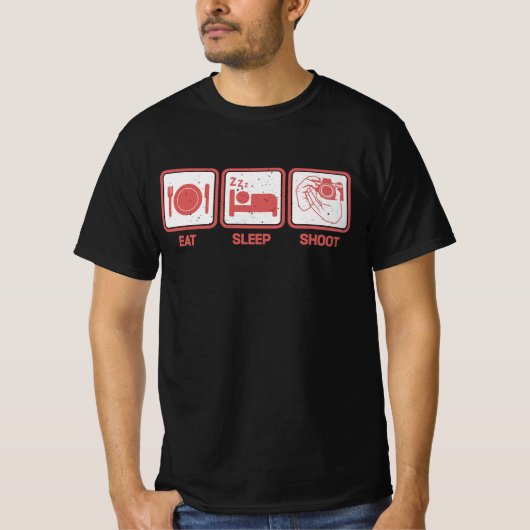 Eat, Sleep, Shoot - Funny Photographer Tシャツ (正面)